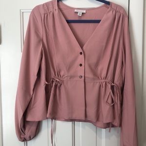 Blush Pink Top Shop Blouse